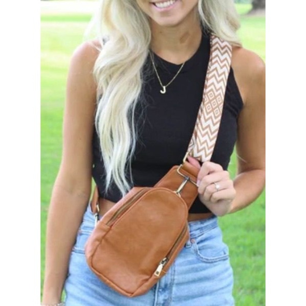 GIRLIE GIRL ORIGINAL LILLY CROSSBODY- VEGAN LEATHER CAMEL
